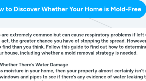 Mind Map: How to Discover Whether Your Home is Mold-Free