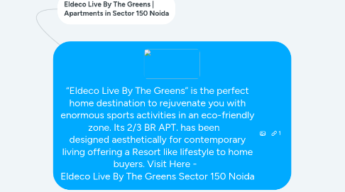 Mind Map: “Eldeco Live By The Greens” is the perfect home destination to rejuvenate you with enormous sports activities in an eco-friendly zone. Its 2/3 BR APT. has been designed aesthetically for contemporary living offering a Resort like lifestyle to home buyers. Visit Here - Eldeco Live By The Greens Sector 150 Noida