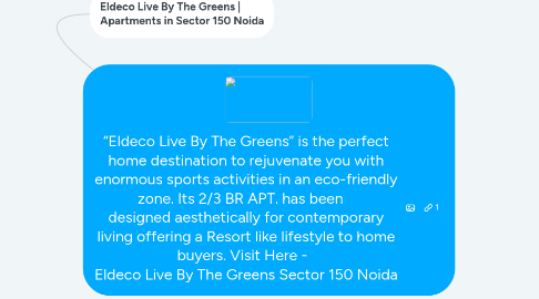 Mind Map: “Eldeco Live By The Greens” is the perfect home destination to rejuvenate you with enormous sports activities in an eco-friendly zone. Its 2/3 BR APT. has been    designed aesthetically for contemporary living offering a Resort like lifestyle to home buyers. Visit Here -   Eldeco Live By The Greens Sector 150 Noida