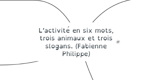 Mind Map: L’activité en six mots, trois animaux et trois slogans. (Fabienne Philippe)