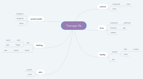 Mind Map: Teenage life