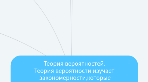 Mind Map: Теория вероятностей. Теория вероятности изучает  закономерности,которые  присуще массовым случайным событиям.