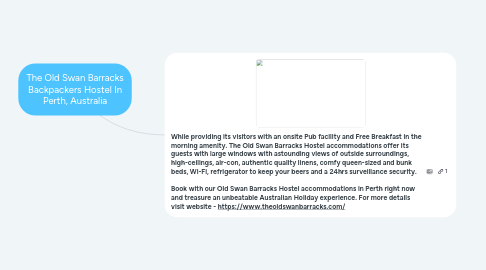 Mind Map: The Old Swan Barracks Backpackers Hostel In Perth, Australia