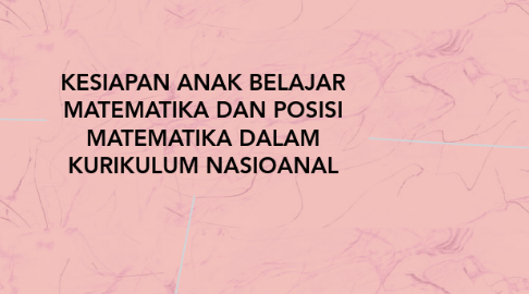 Mind Map: KESIAPAN ANAK BELAJAR MATEMATIKA DAN POSISI MATEMATIKA DALAM KURIKULUM NASIOANAL