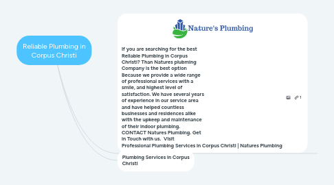 Mind Map: Reliable Plumbing in Corpus Christi