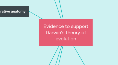 Mind Map: Evidence to support Darwin's theory of evolution