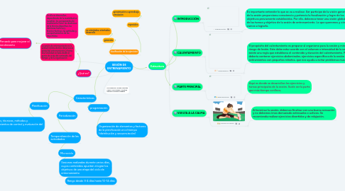 Mind Map: SESIÓN DE ENTRENAMIENTO