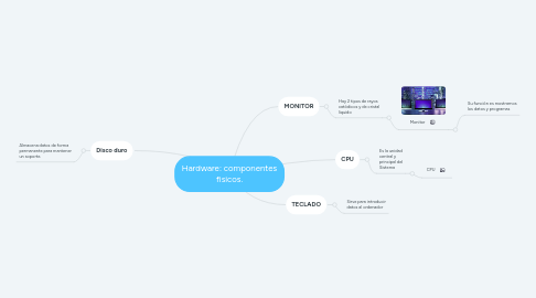 Mind Map: Hardware: componentes fisicos.