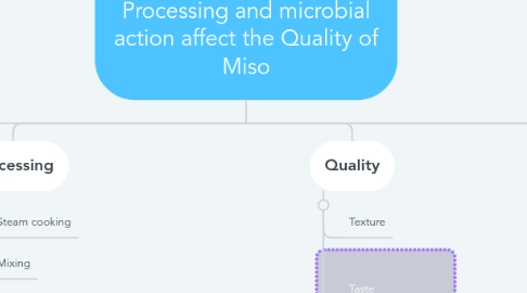Mind Map: How do Raw materials, Processing and microbial action affect the Quality of Miso