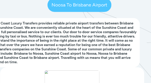 Mind Map: Noosa To Brisbane Airport