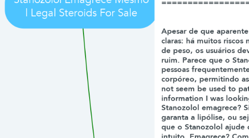 Mind Map: Stanozolol Emagrece Mesmo | Legal Steroids For Sale