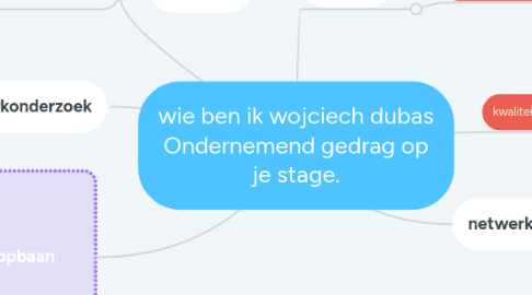 Mind Map: wie ben ik wojciech dubas Ondernemend gedrag op je stage.