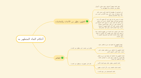 Mind Map: أحكام الماء المتطهر به