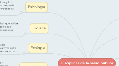 Mind Map: Disciplinas de la salud pública