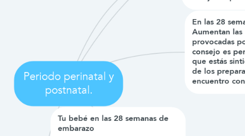 Mind Map: Periodo perinatal y postnatal.