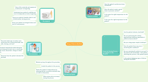 Mind Map: Giving a Patient a Bed Bath