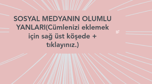 Mind Map: SOSYAL MEDYANIN OLUMLU YANLARI(Cümlenizi eklemek için sağ üst köşede + tıklayınız.)