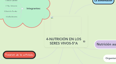 Mind Map: 4-NUTRICIÓN EN LOS SERES VIVOS-5ºA