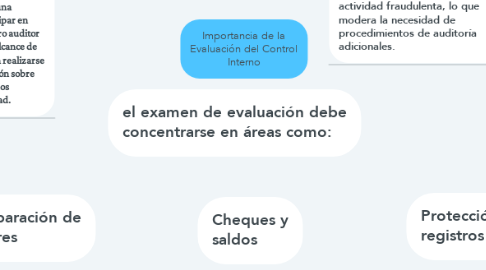 Mind Map: Importancia de la Evaluación del Control Interno