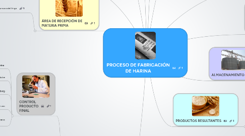 Mind Map: PROCESO DE FABRICACIÓN DE HARINA