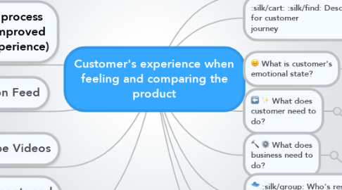 Mind Map: Customer's experience when feeling and comparing the product