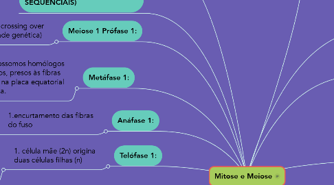 Mind Map: Mitose e Meiose