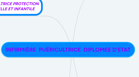 Mind Map: INFIRMIÈRE  PUÉRICULTRICE  DIPLOMEE D'ETAT