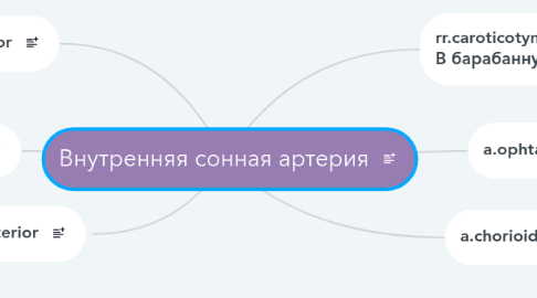 Mind Map: Внутренняя сонная артерия