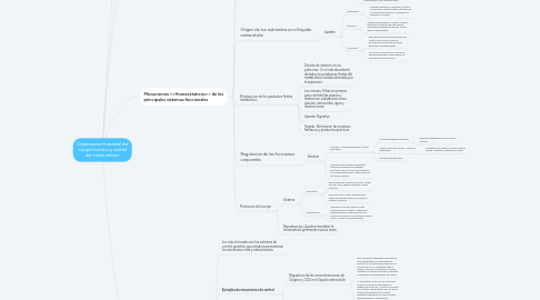 Mind Map: Organizacion funcional del cuerpo humano y control del medio interno