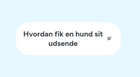 Mind Map: Hvordan fik en hund sit udsende