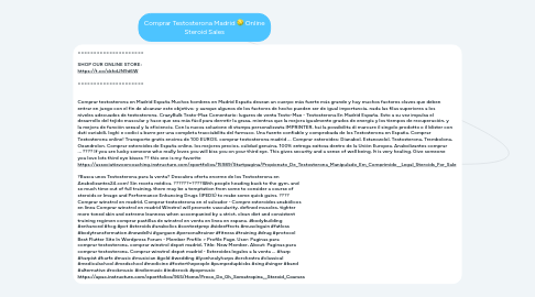 Mind Map: Comprar Testosterona Madrid 🥎 Online Steroid Sales
