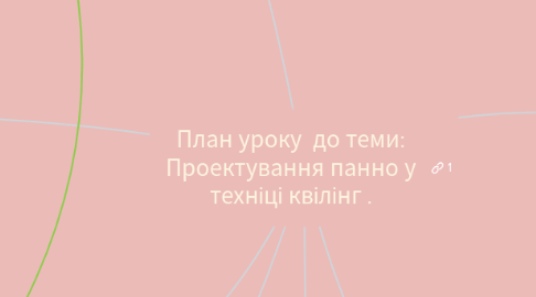 Mind Map: План уроку до теми: Проектування панно у техніці квілінг .