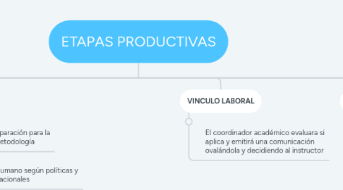Mind Map: ETAPAS PRODUCTIVAS