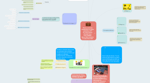 Mind Map: Planes y acciones establecidos en medio ambiente y SST Por Yerly Vanesa Almeida Tovar Ficha 2281861 Apoyo Administrativo en salud Sena 2021