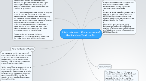 Mind Map: Fitri's mindmap:  Consequences of the Sinhalese-Tamil conflict