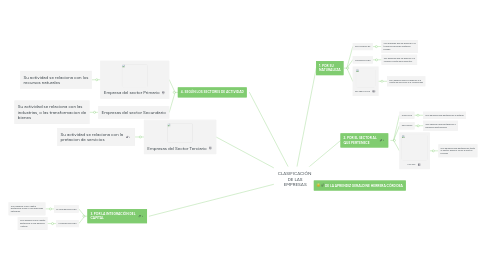 Mind Map: CLASIFICACIÓN  DE LAS  EMPRESAS