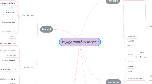 Mind Map: Voyage DUBAÏ 25/05/2021