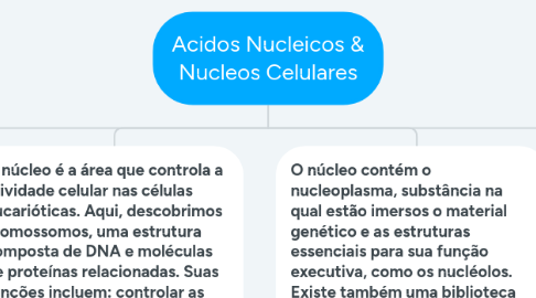 Mind Map: Acidos Nucleicos & Nucleos Celulares