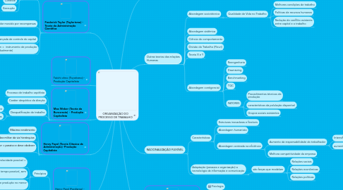 Mind Map: ORGANIZAÇÃO DO PROCESSO DE TRABALHO