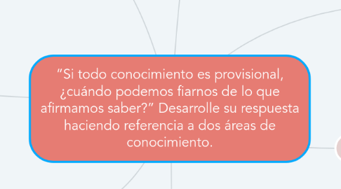 Mind Map: “Si todo conocimiento es provisional, ¿cuándo podemos fiarnos de lo que afirmamos saber?” Desarrolle su respuesta haciendo referencia a dos áreas de conocimiento.