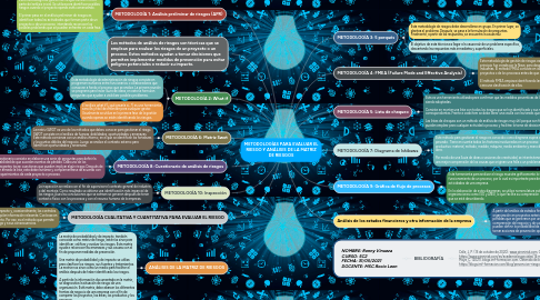 Mind Map: METODOLOGÍAS PARA EVALUAR EL RIESGO Y ANÁLISIS DE LA MATRIZ DE RIESGOS