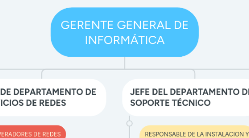 Mind Map: GERENTE GENERAL DE INFORMÁTICA