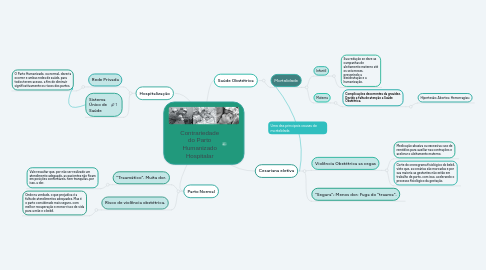 Mind Map: Contrariedade do Parto Humanizado Hospitalar