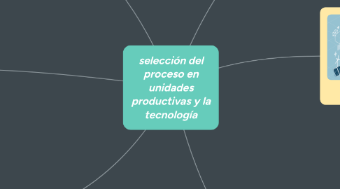 Mind Map: selección del proceso en unidades productivas y la tecnología