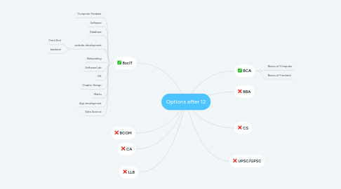 Mind Map: Options after 12