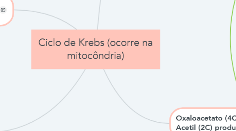 Mind Map: Ciclo de Krebs (ocorre na mitocôndria)