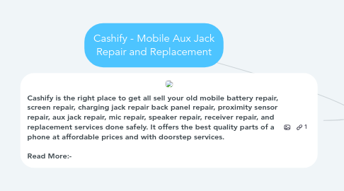 Mind Map: Cashify - Mobile Aux Jack Repair and Replacement