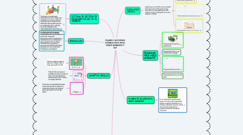 Mind Map: PLANES Y ACCIONES ESTABLECIDOS EN EL MEDIO AMBIENTE Y SST