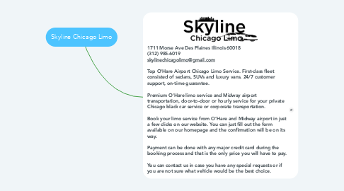 Mind Map: Skyline Chicago Limo