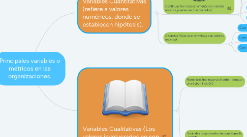 Mind Map: Principales variables o métricos en las organizaciones.